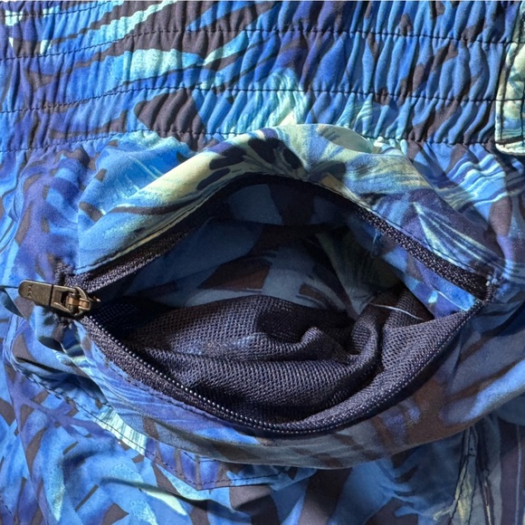 🌻 Land’s End Swim Trunks Mens size XL Blue Tropical Palm Print Pockets Active - Picture 11 of 11